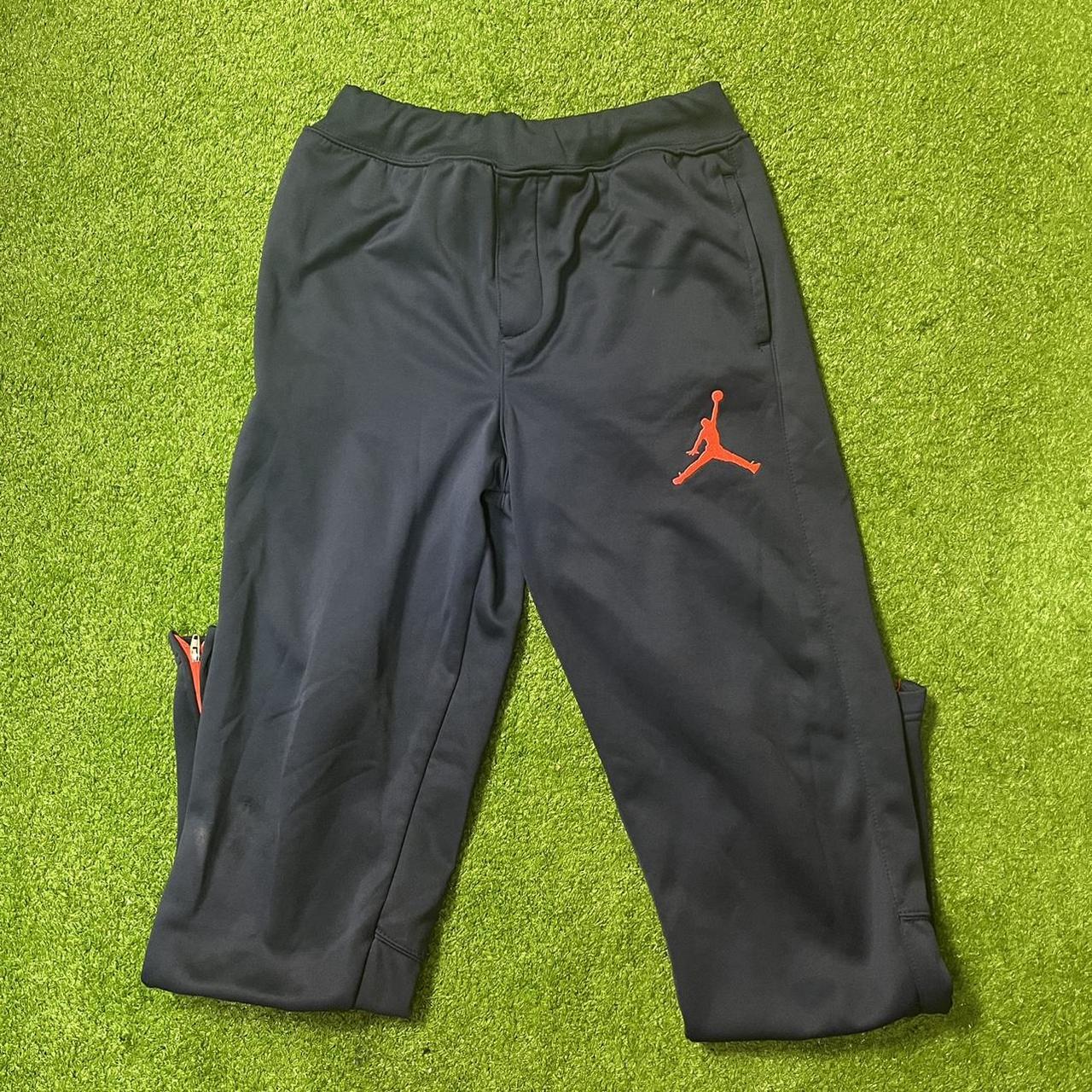 Jordan Men's Navy and Orange Joggerstracksuits Depop