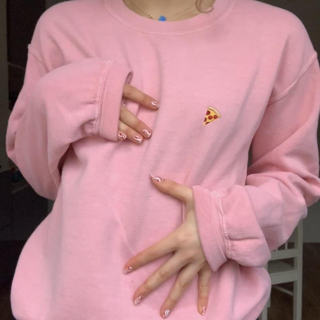 Topshop Women's Pink and Red Sweatshirt | Depop