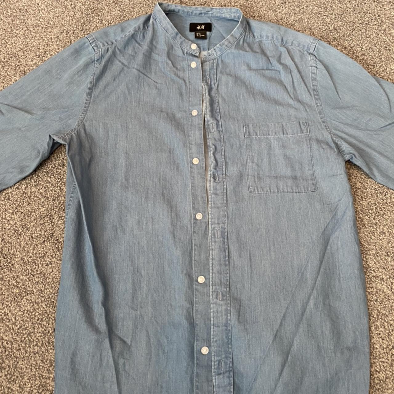 Blue H M collarless shirt. Worn several times but