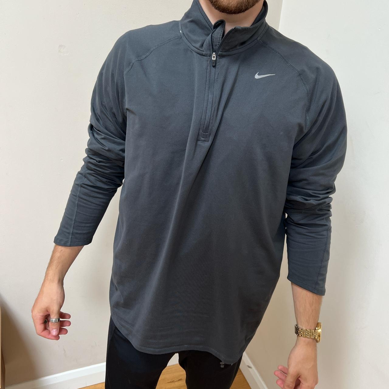 mens grey nike running top