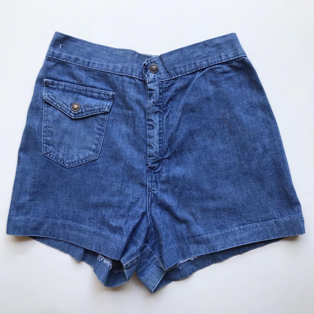 Vintage sears denim shorts Zipper closure Front... - Depop