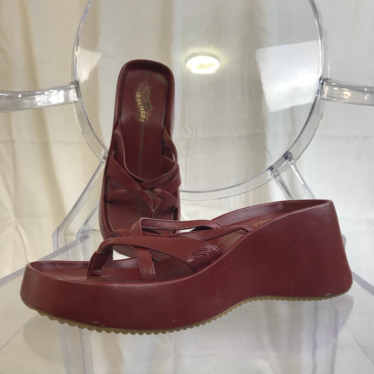 - vintage Skechers platform sandals - red - GUC... - Depop