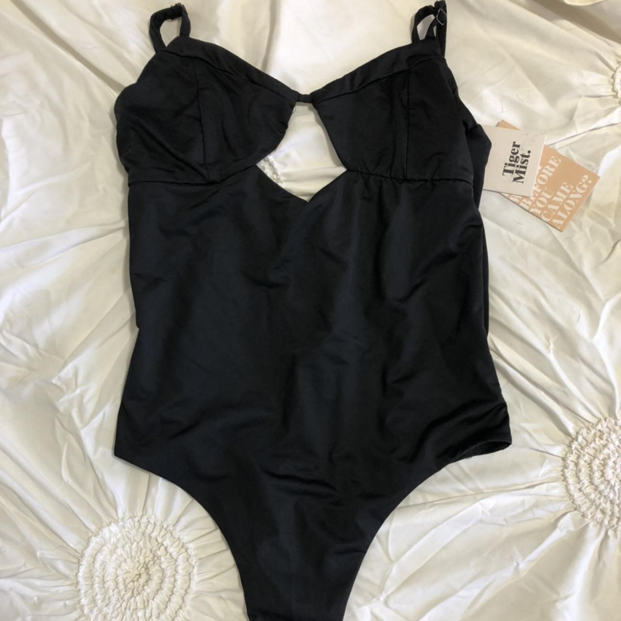 Tiger Mist Women's Black Bodysuit | Depop