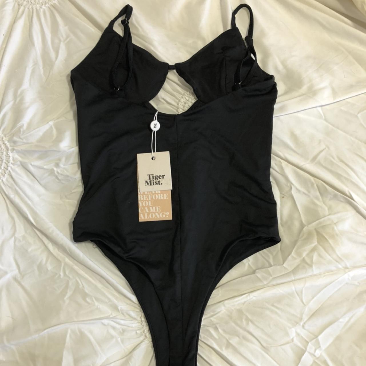 Tiger Mist Women's Black Bodysuit | Depop
