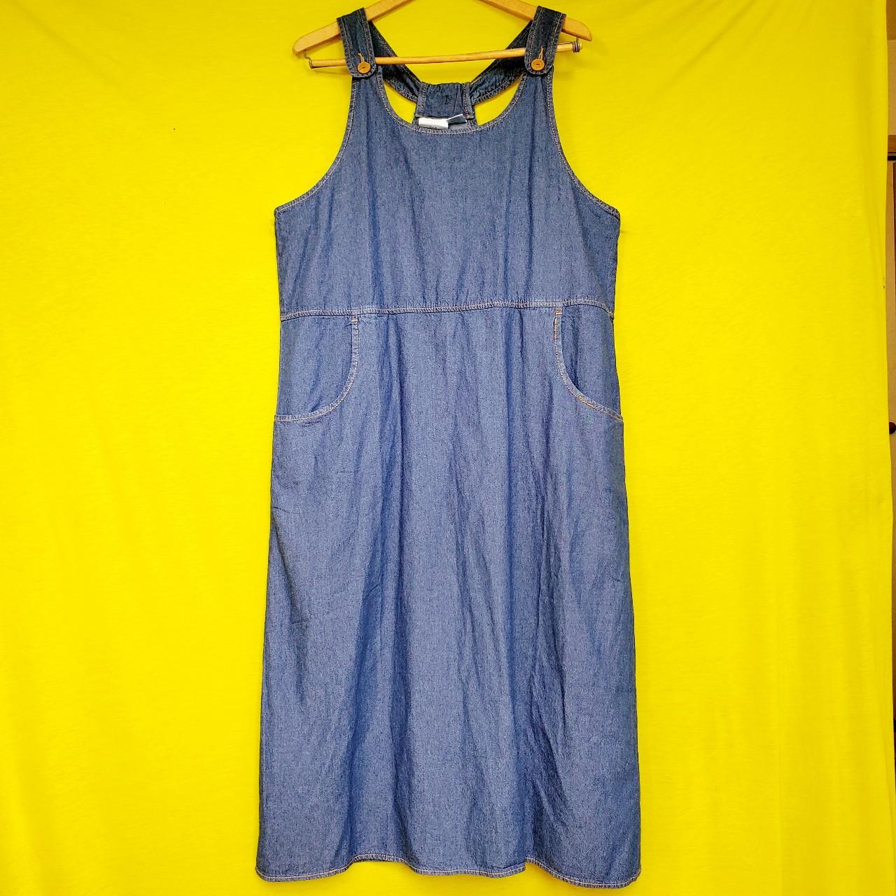 Classic 90s style midi length pinafore dress with... - Depop