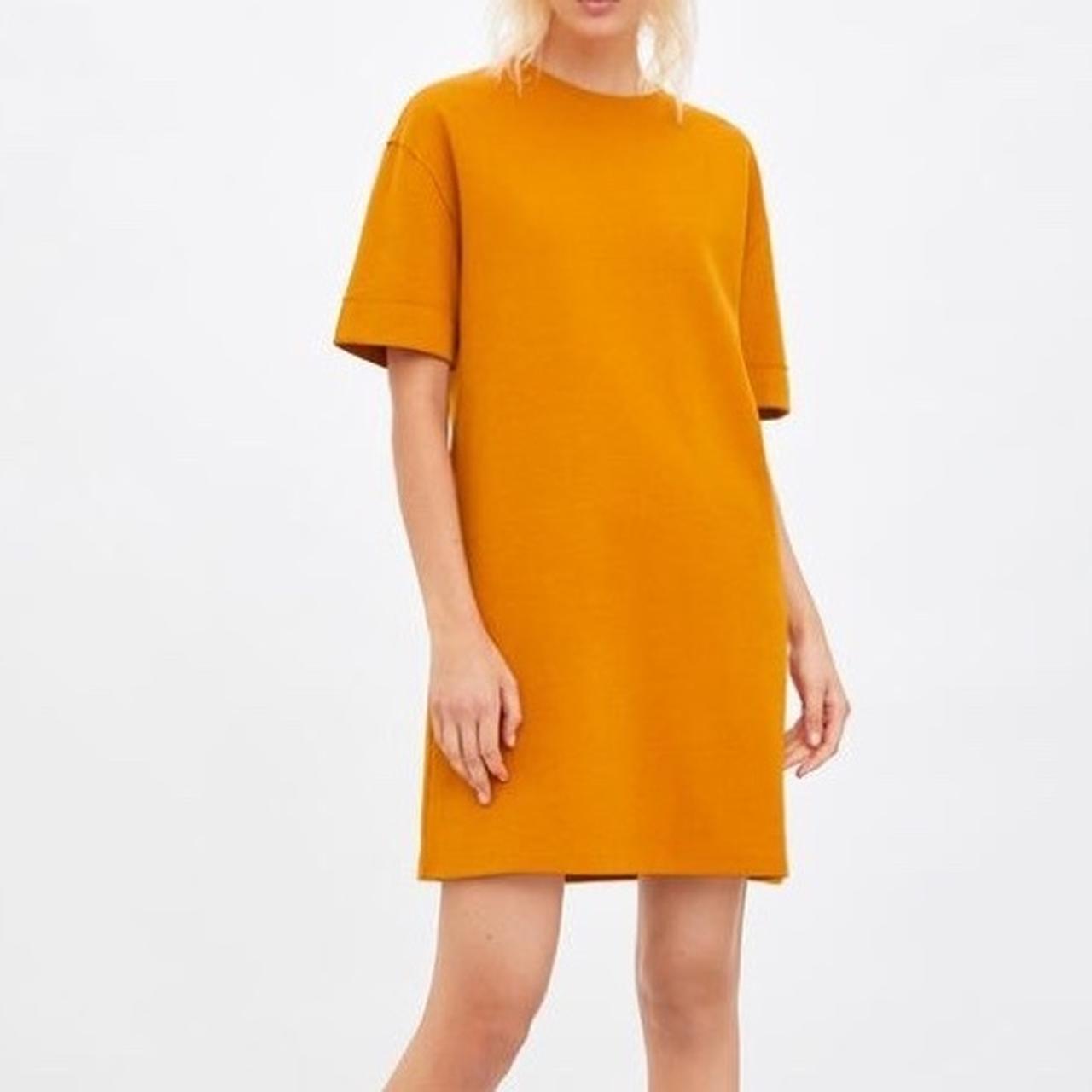Mustard orange t shirt dress Zara size ...