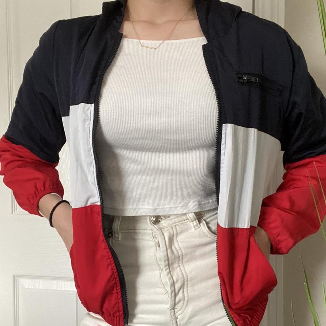 Brandy melville red on sale white and blue jacket