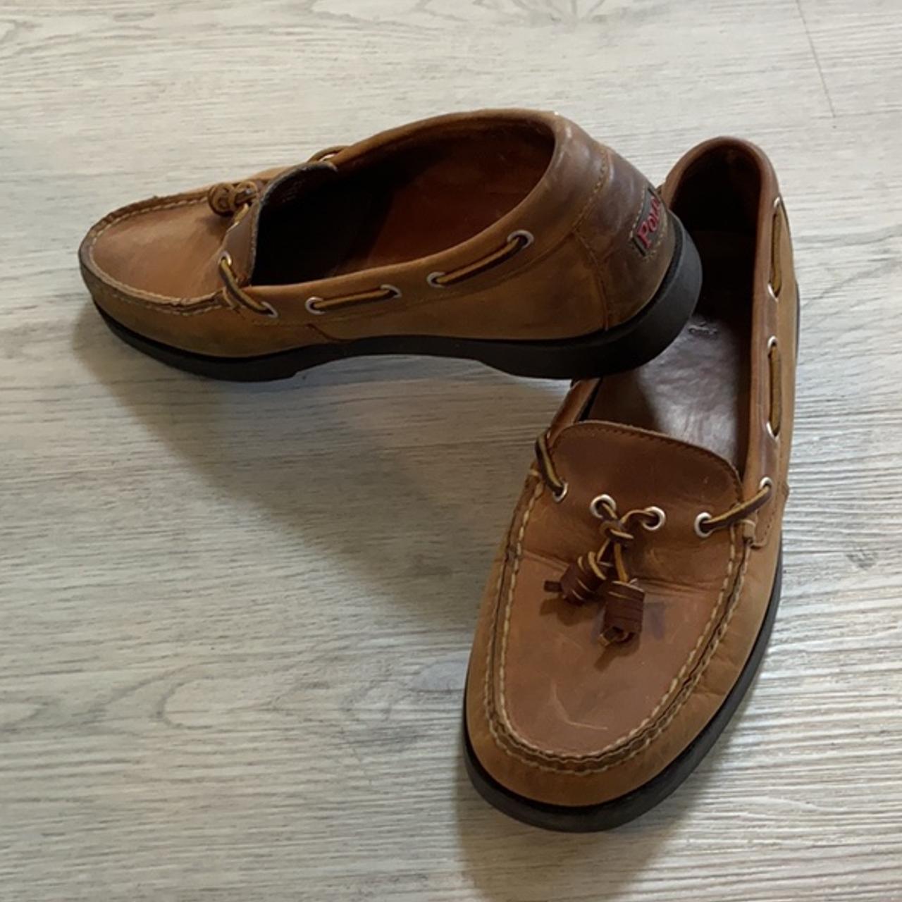 Ralph Lauren Polo Leather Boat Shoes Loafers 8.5 - Depop