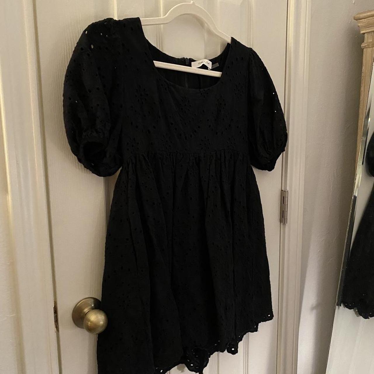 Black eyelet romperdress Babydoll style with great... Depop