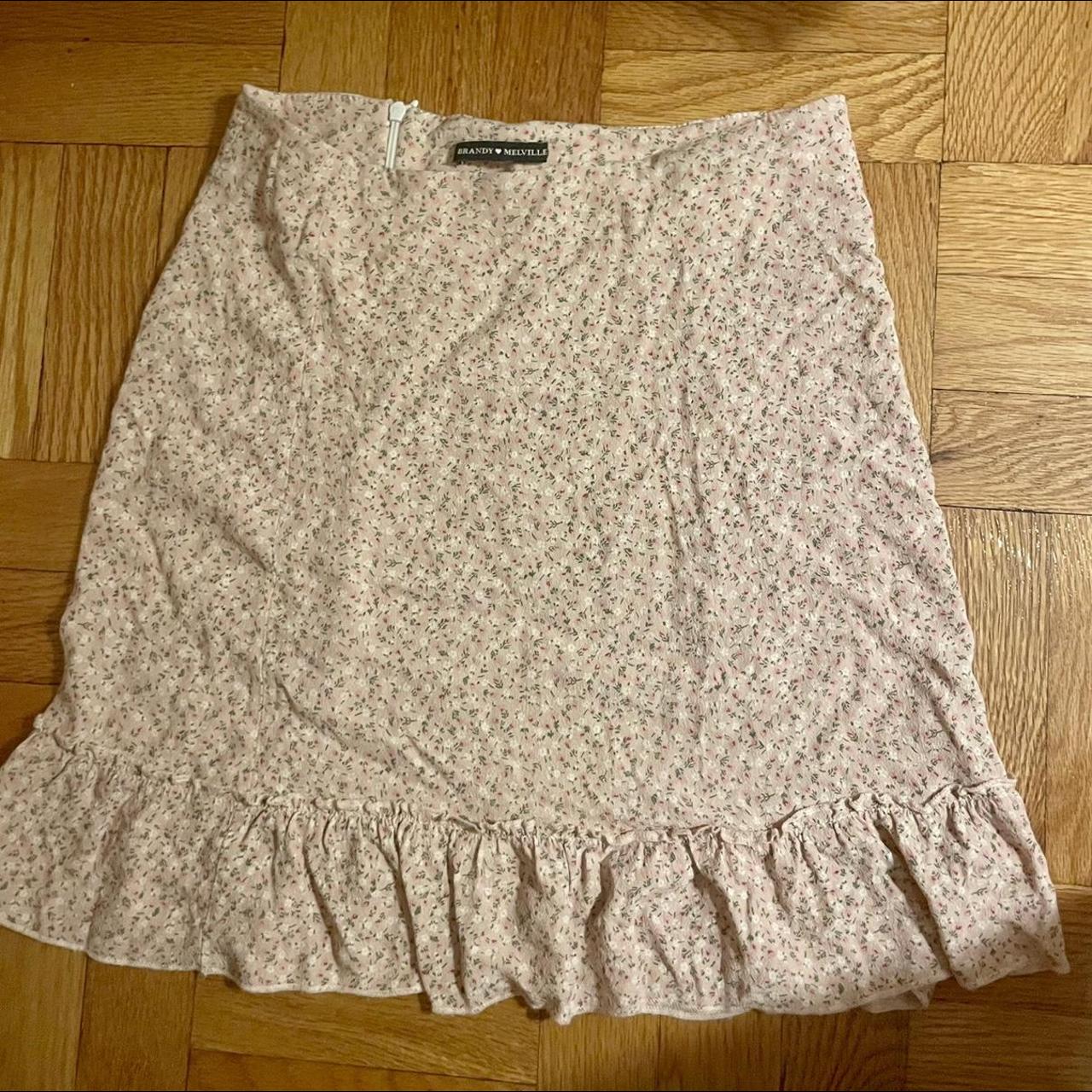 floral brandy melville midi skirt one size but fits... - Depop