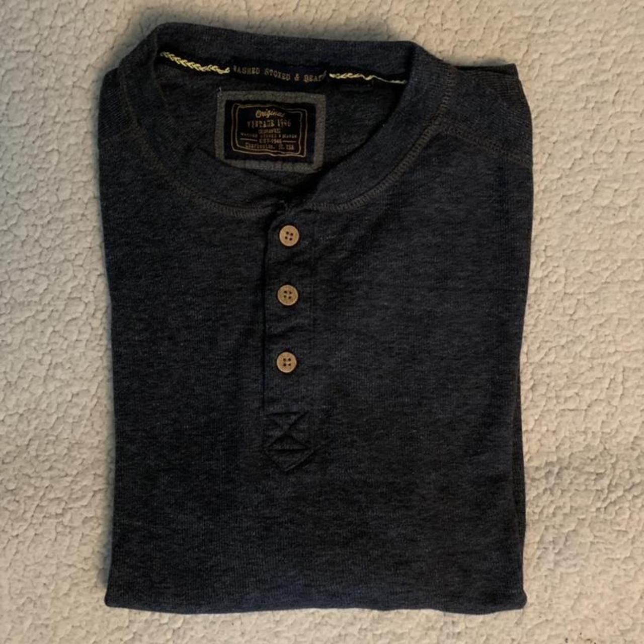 Vintage 1946 Men's Grey and Black Shirt | Depop