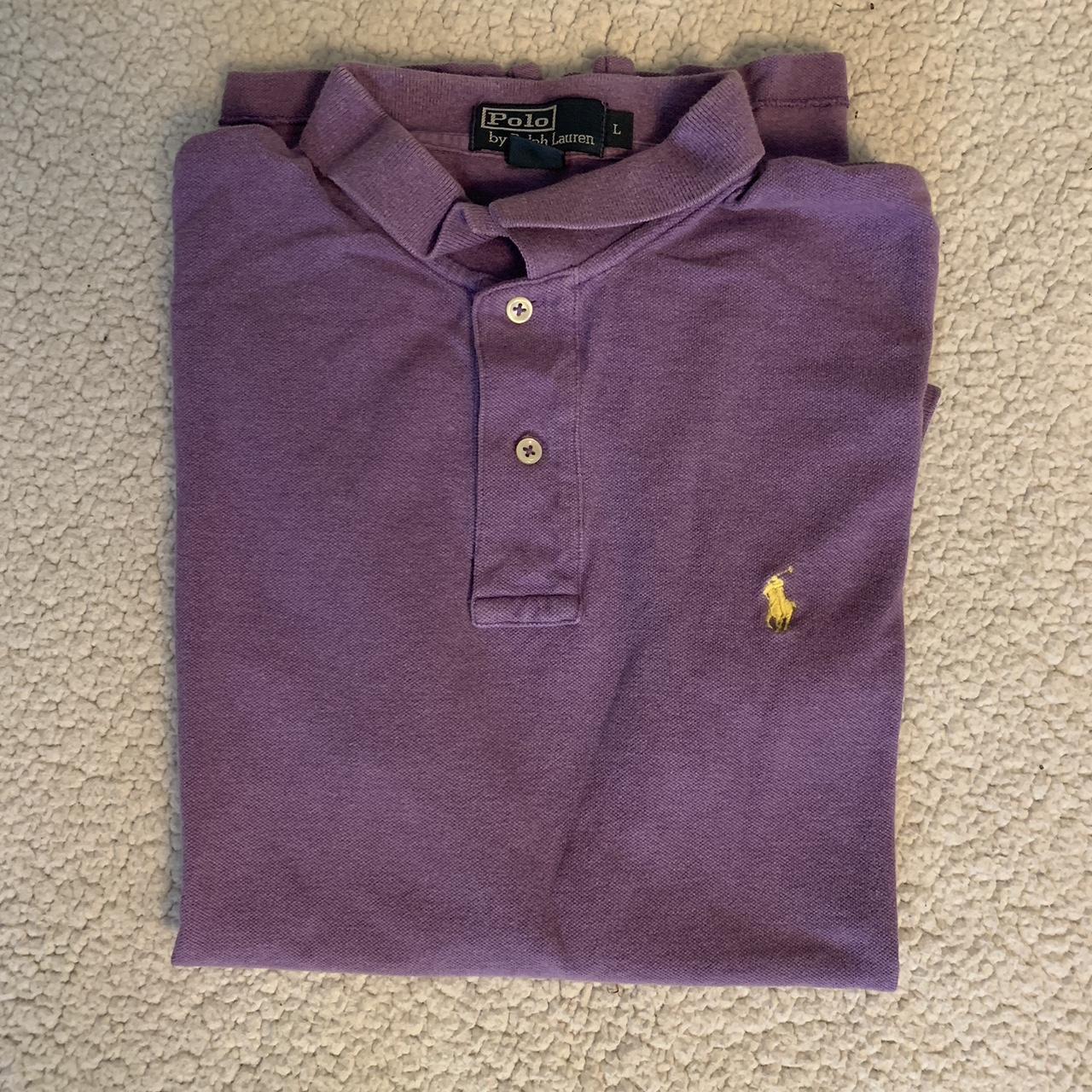 Purple Polo Shirt by Ralph Lauren Size large 100%... - Depop