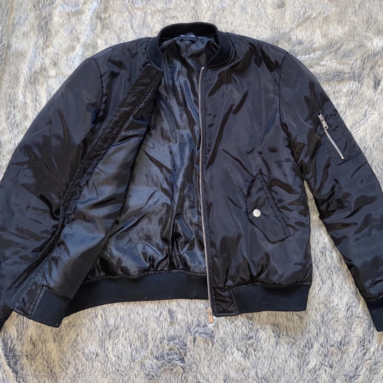 Black bomber jacket 💗💗 #bomber #black #jacket... - Depop
