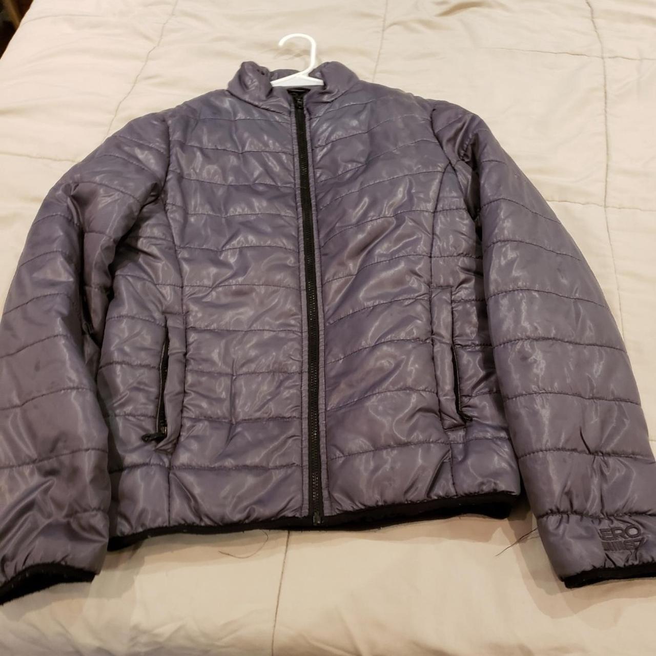 Aeropostale Women's Grey and Black Jacket | Depop