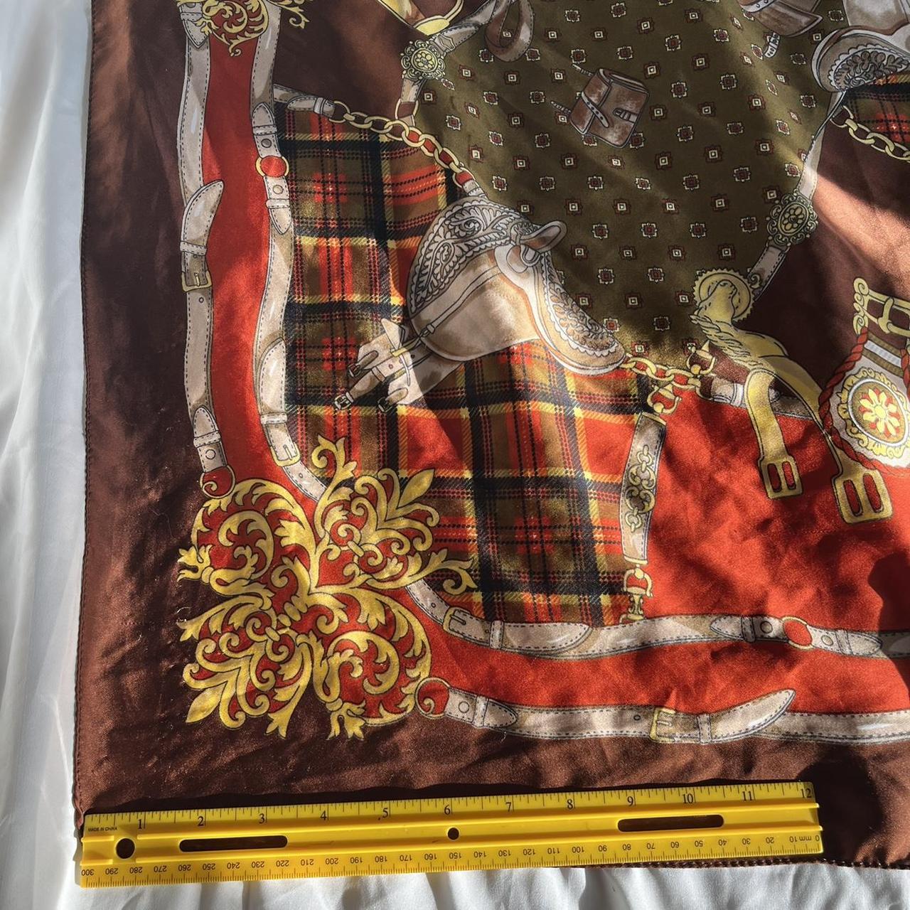 Brown, orange, and yellow silk scarf. This very... Depop
