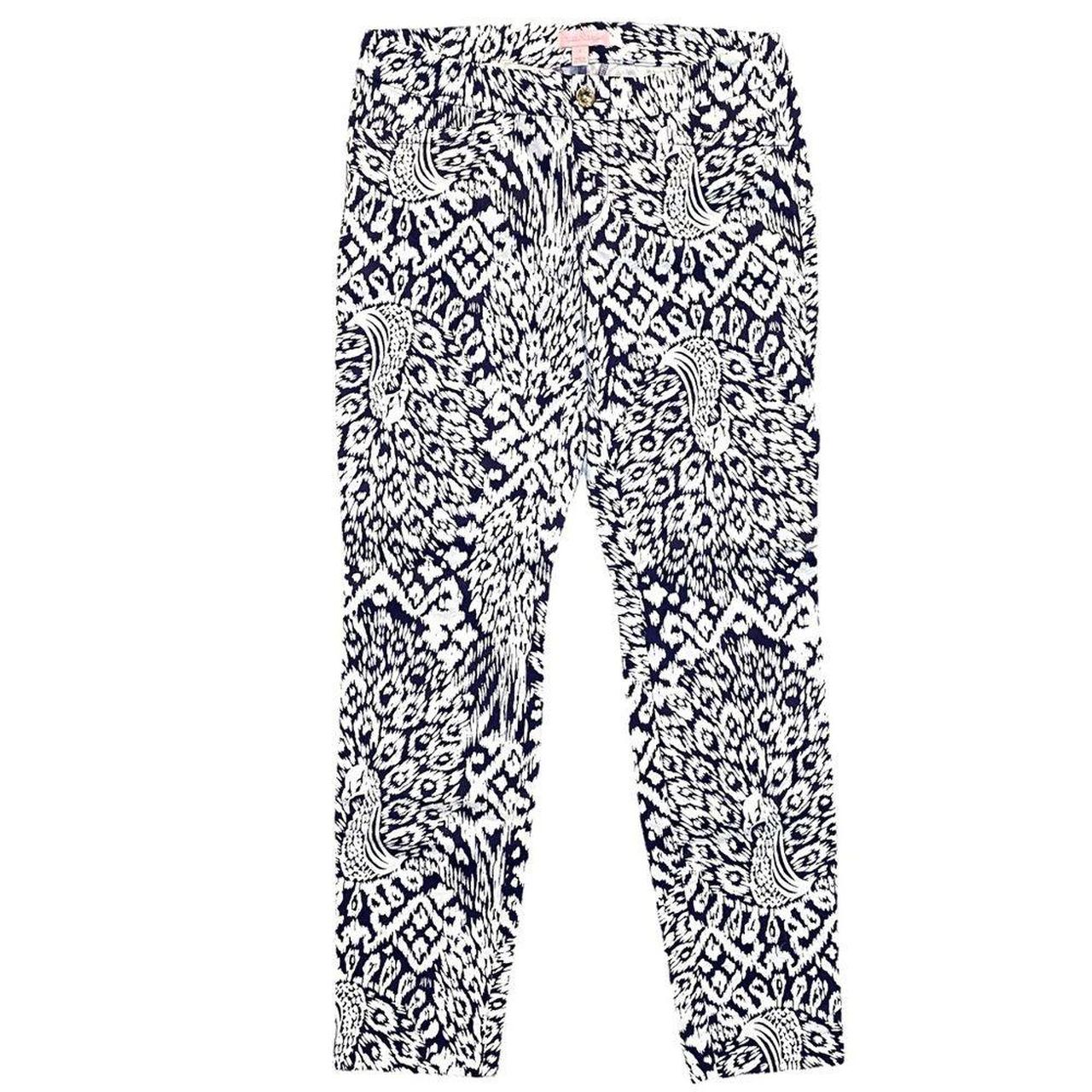 Lilly Pulitzer Women's Blue and White Trousers