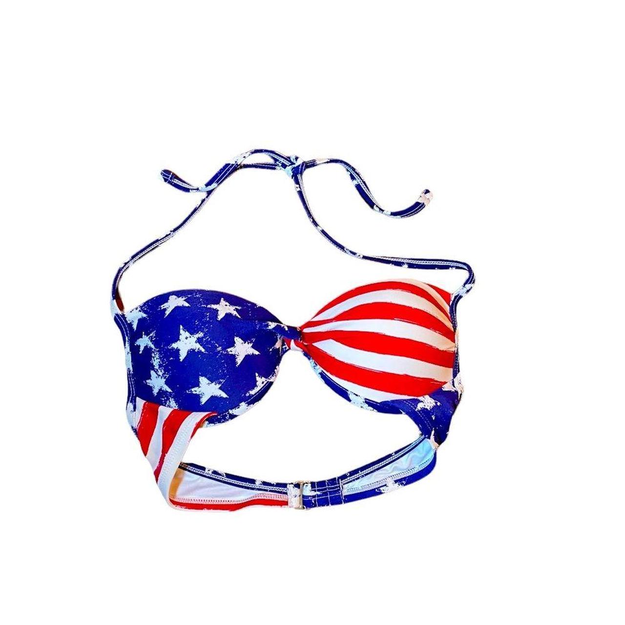 Xhiliration American Flag Bikini Top Only Size Depop