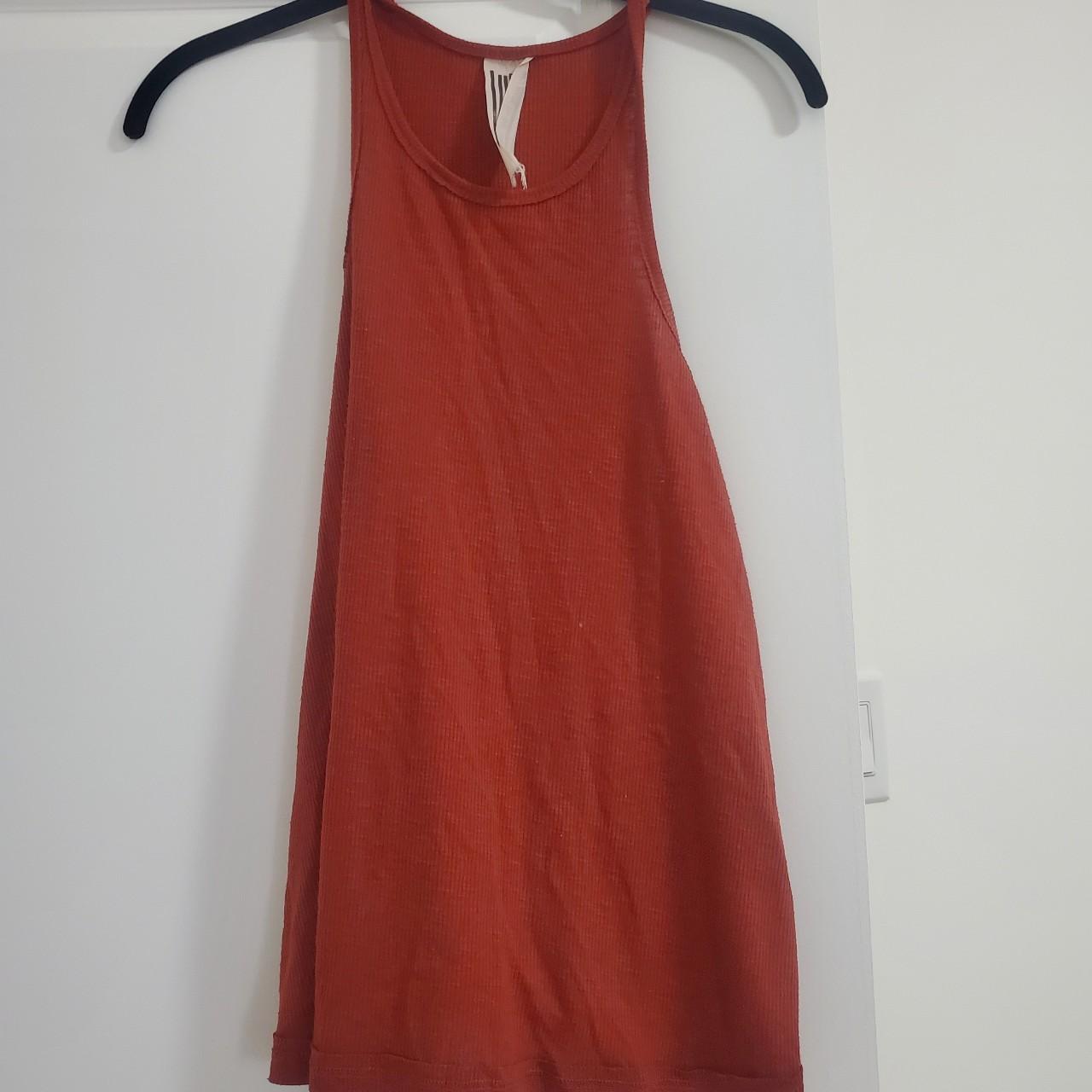 Free People High Neck Rust Tank Top - Depop