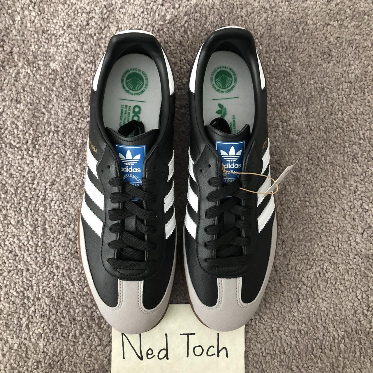 Adidas Original Samba Vegan Sneakers Black/White/Gum... - Depop