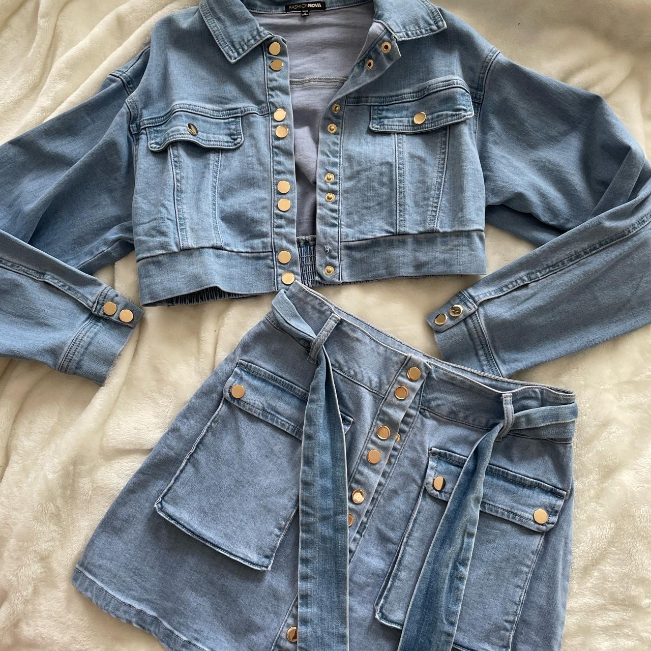 🧊 ️🫐💦🦋💎🧿📘💙 DENIM ON DENIM MATCHING SET New/Never... - Depop