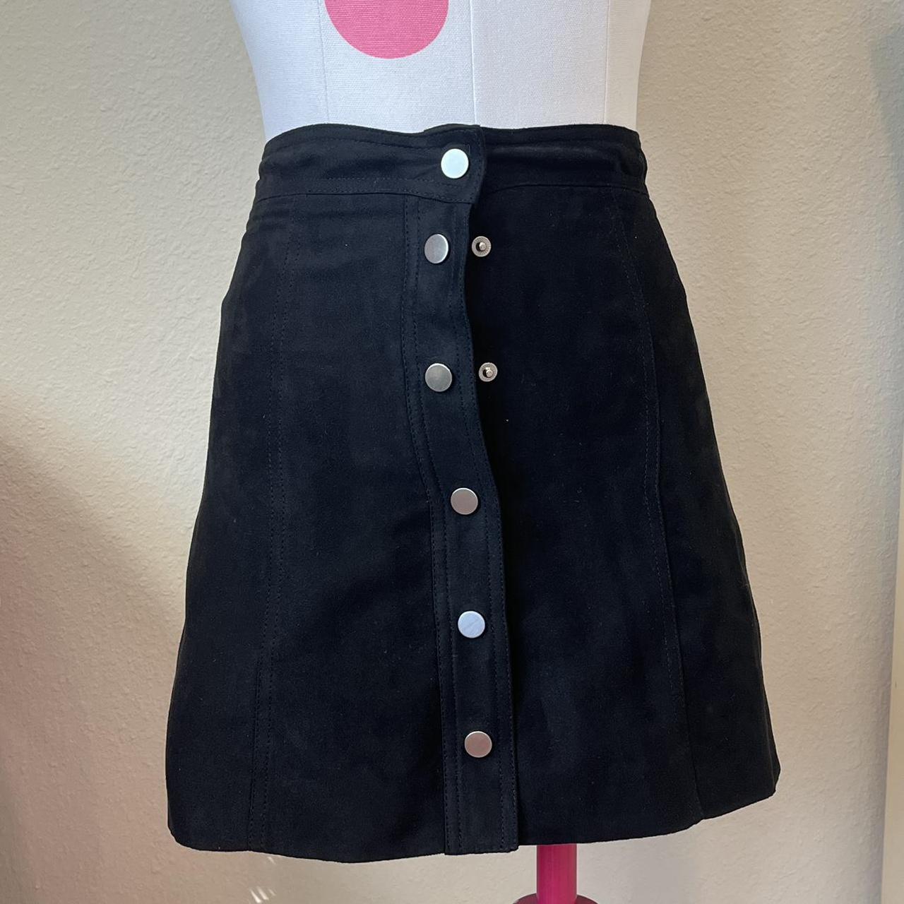 Black button down suede skirt H M Divided H M size 2. Depop