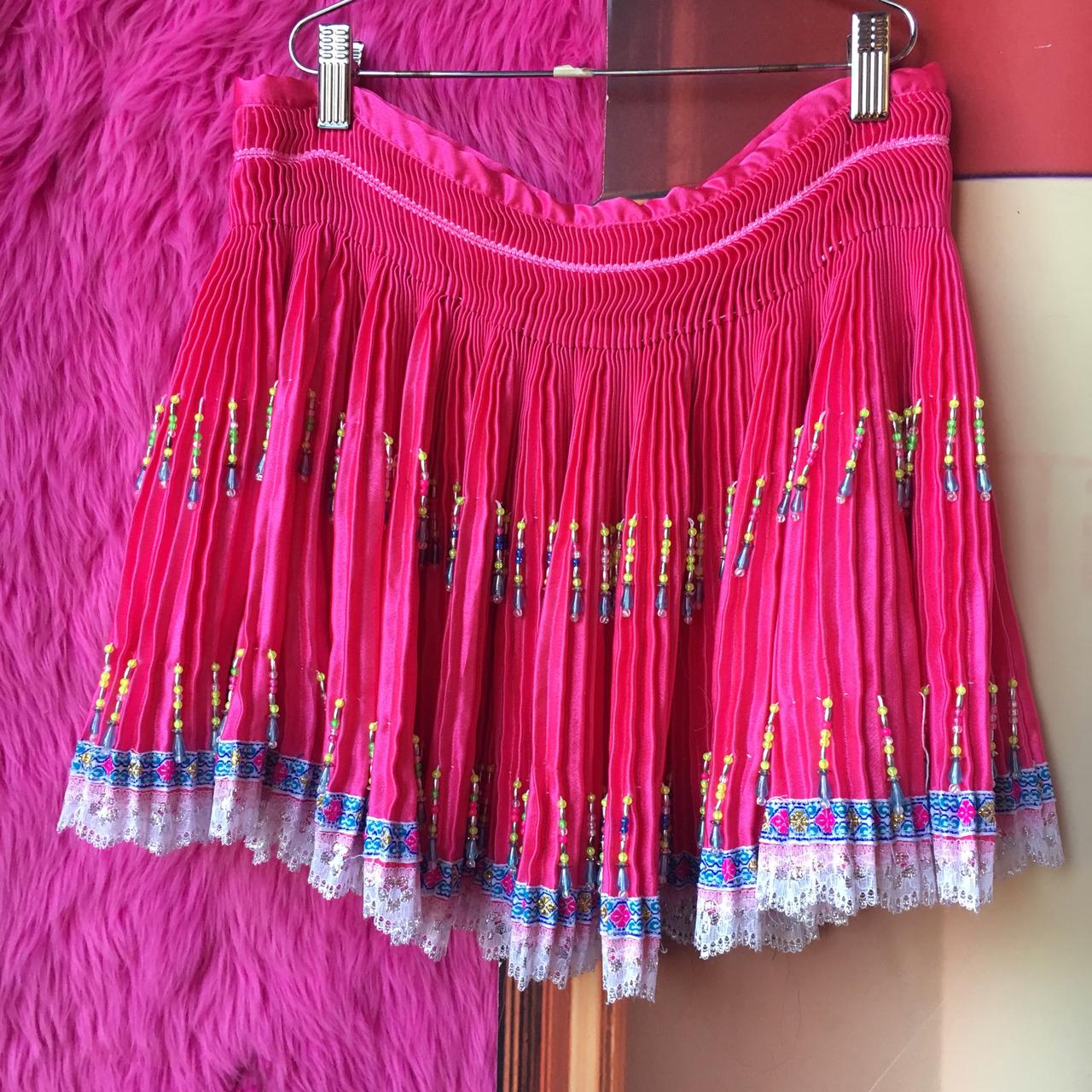 Pink pleated wrap clearance skirt