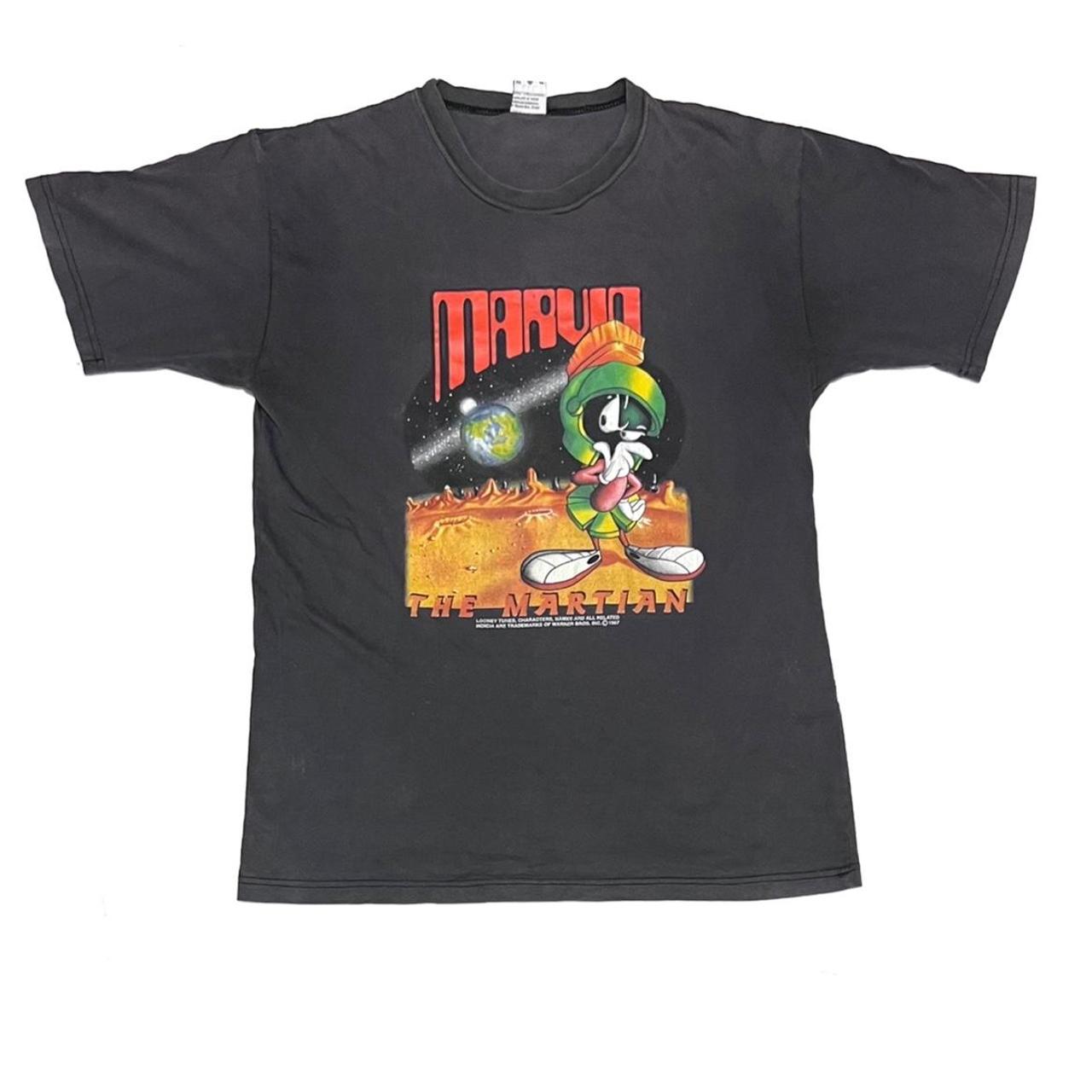 T-shirt Vintage 90s Black Marvin the Martian 1997...