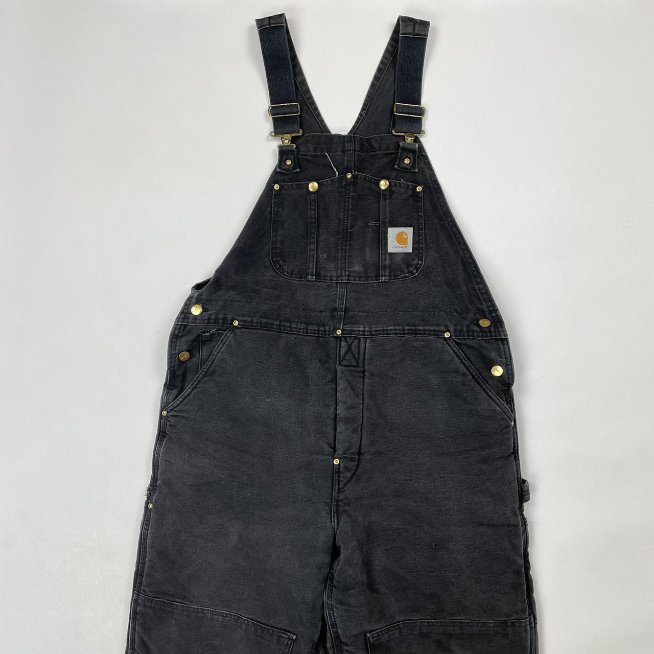 MADE IN USA CARHARTT DUNGAREES BLACK TAGGED SIZE... - Depop