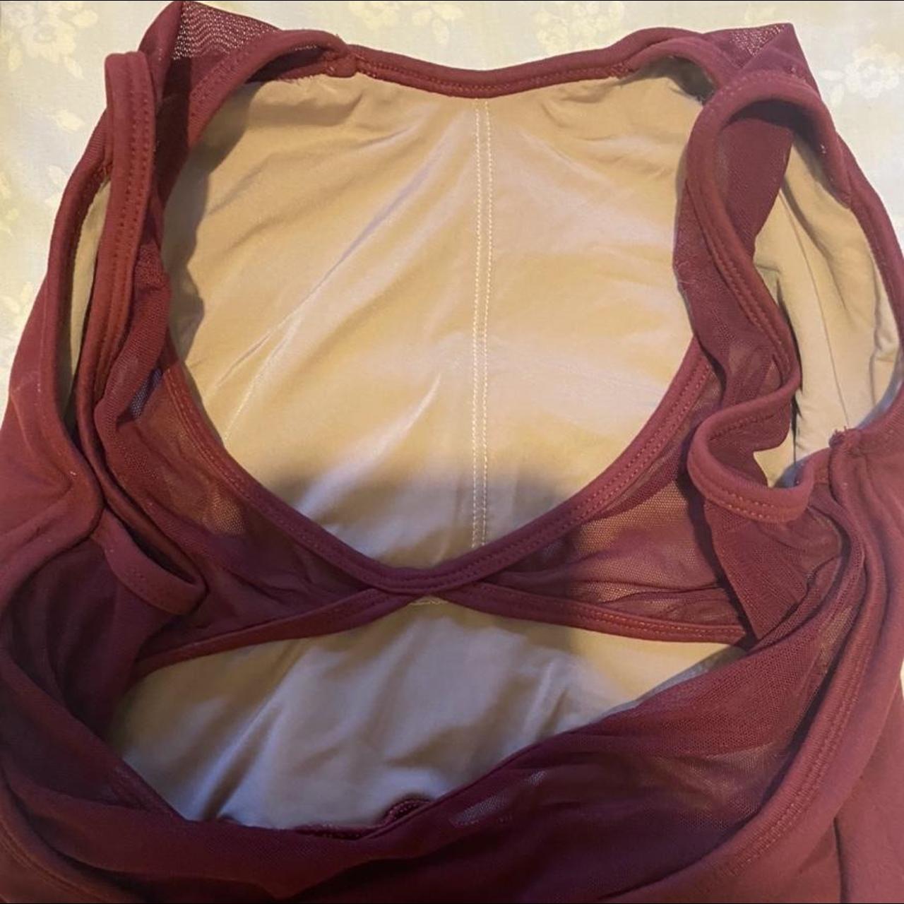 Burgundy Ballet leotard with mesh In immaculate... Depop