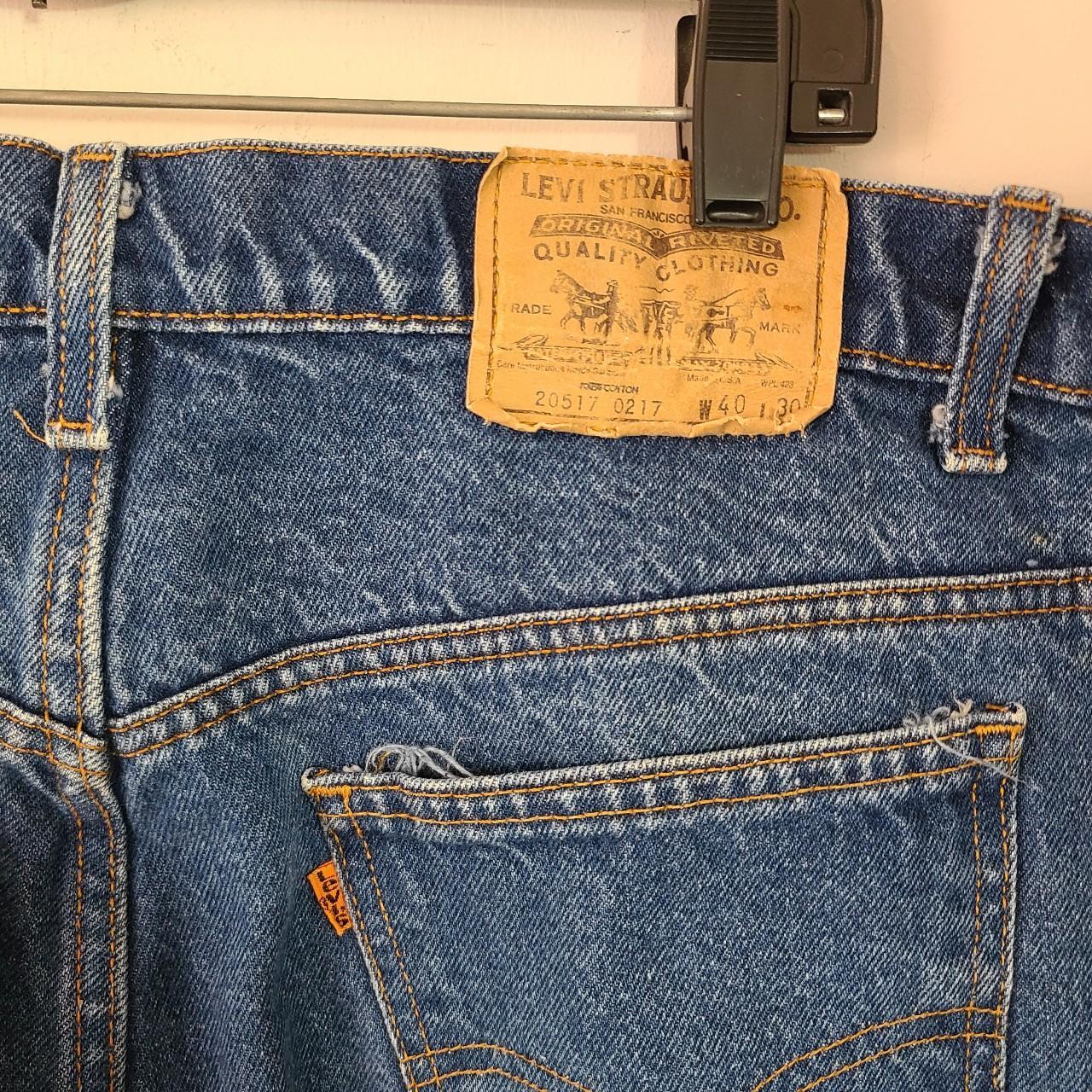 Vintage 90's Men's Levi's 20517 Orange Tab Blue... - Depop