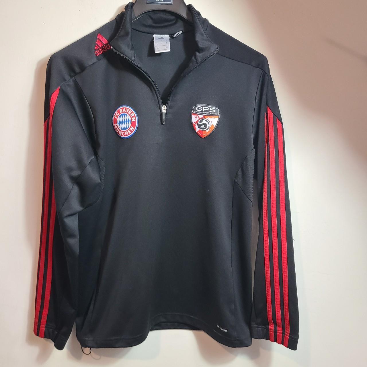 adidas-bayern-munchen-fc-black-and-red-quarter-zip-depop