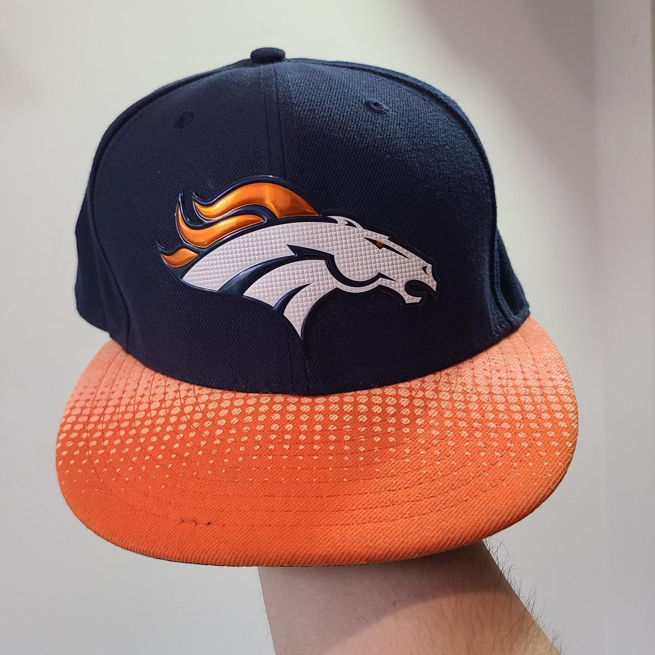 men's white and orange hat Denver Broncos New Era - Depop