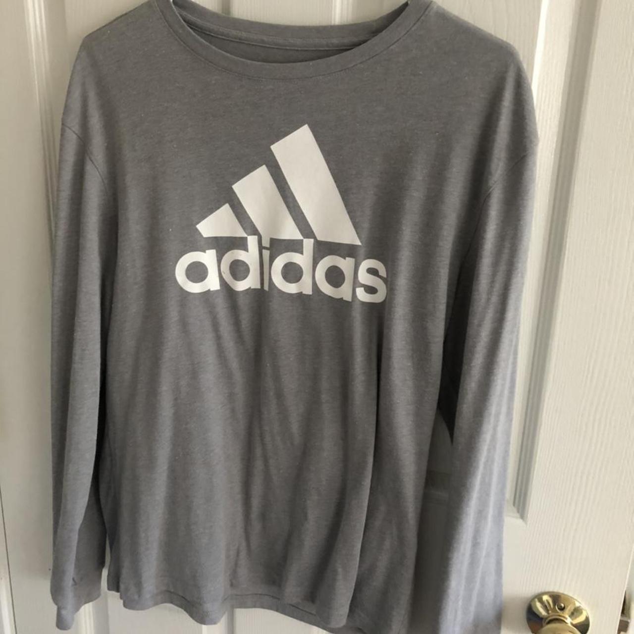 Adidas grey long sleeve shirt Only worn twice - Depop