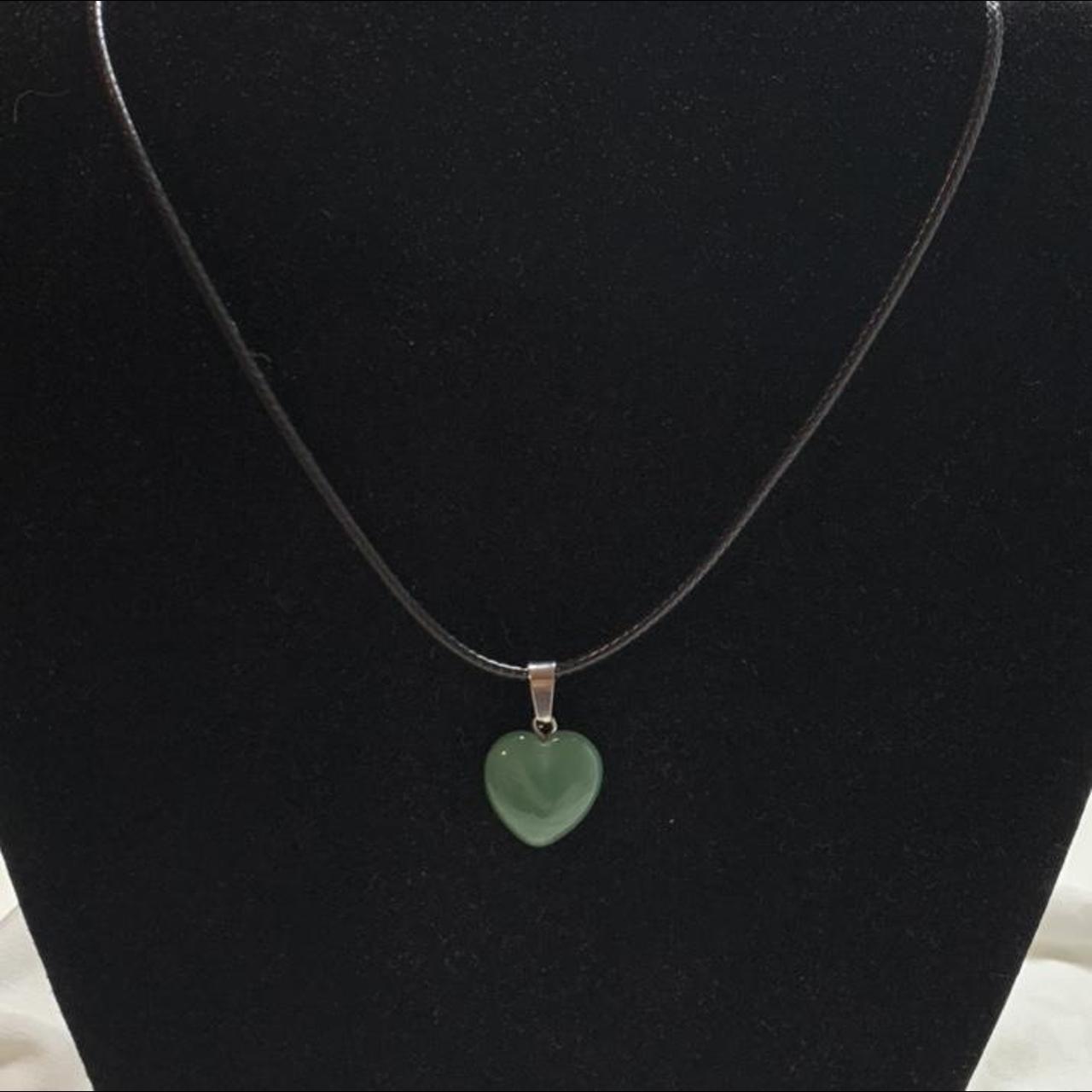 Green adventure heart rock necklace 💚 🤍 Green... Depop