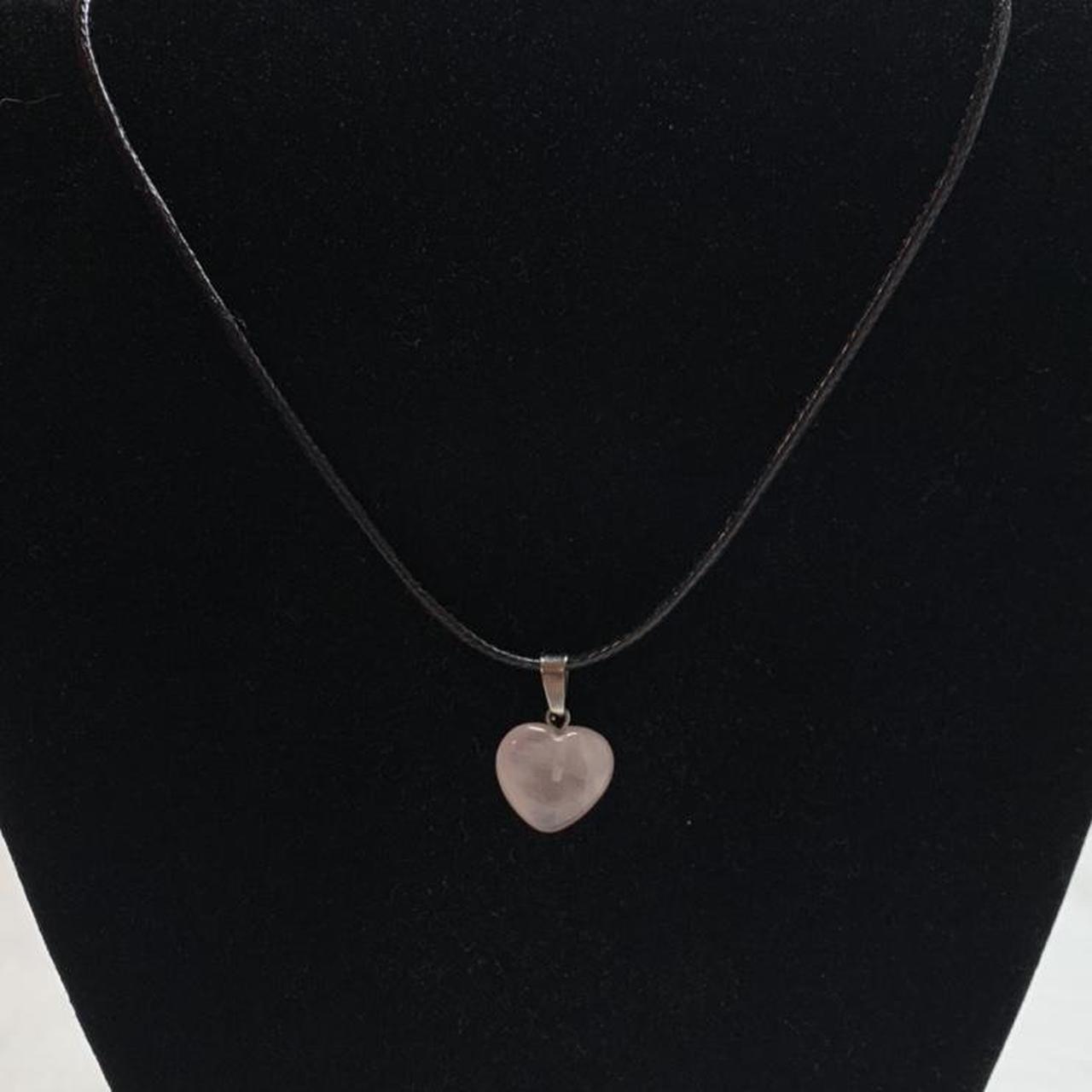 Rose quarts heart rock necklace 💗 🤍 Rose Quartz... Depop