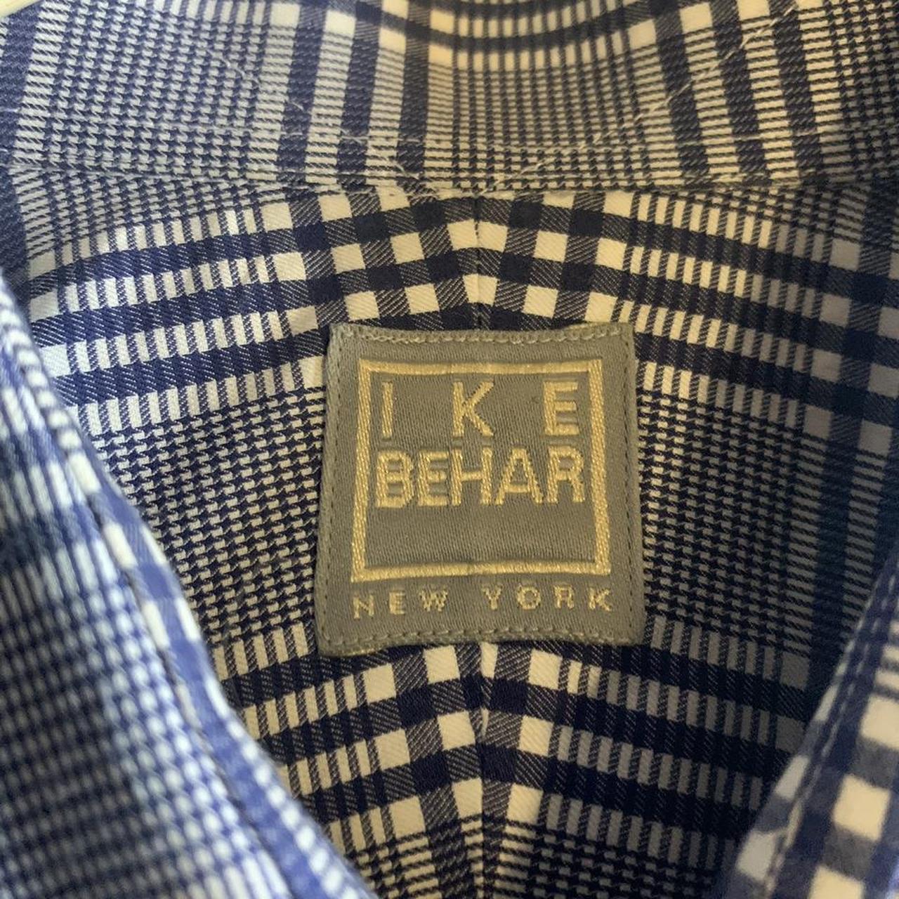 Ike Behar Men's Blue and White Shirt (2)