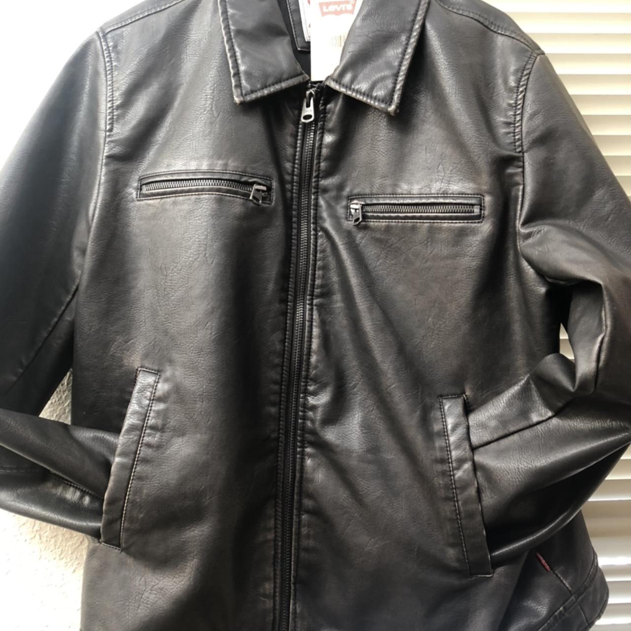 New Levi’s motorcycle Jacket leather Brown with tags... - Depop