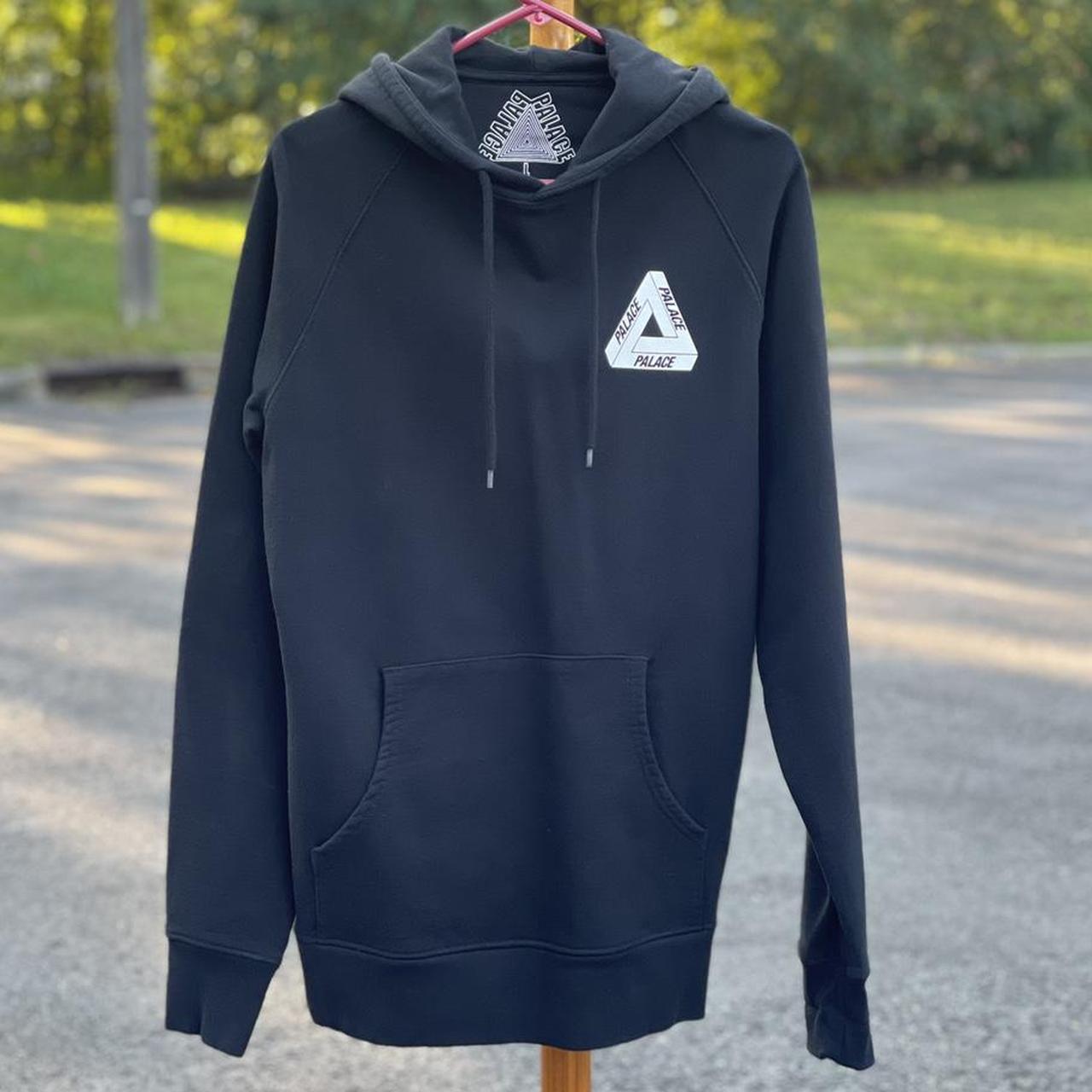 Palace Hoody - Black with front logo and multi-color | Depop