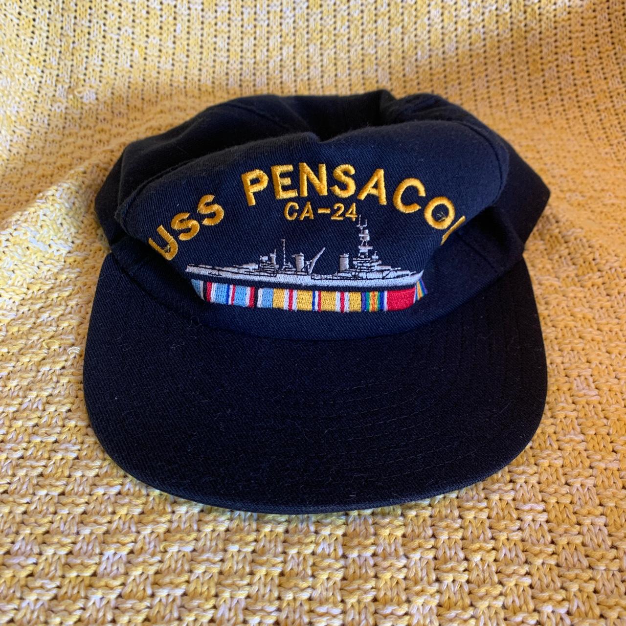 Men's Navy and Yellow Hat