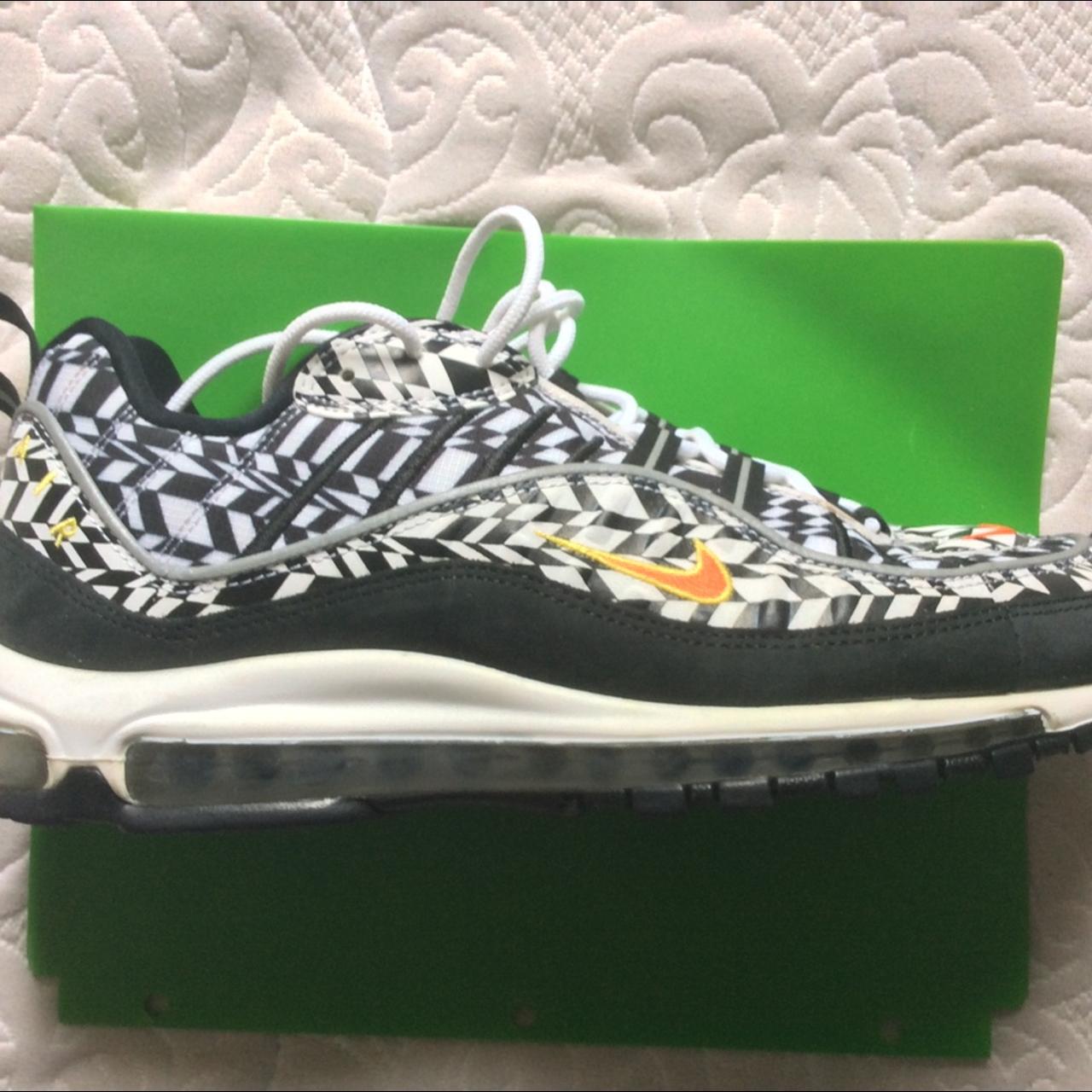 Nike Air Max 98 AOP fractal black Standing for. Depop