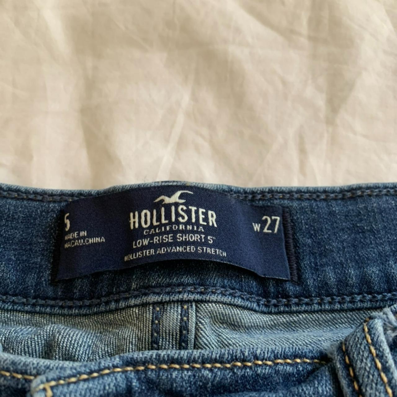 Hollister Low Rise Shorts Color: Medium Wash Size:... - Depop