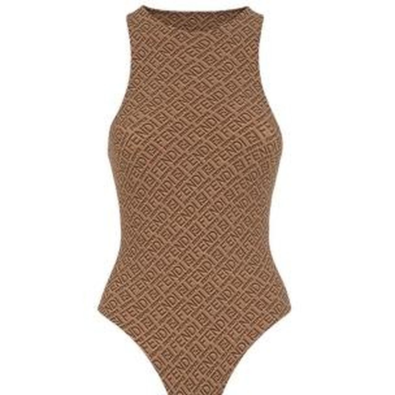 Fendi Women's Tan and Brown Bodysuit