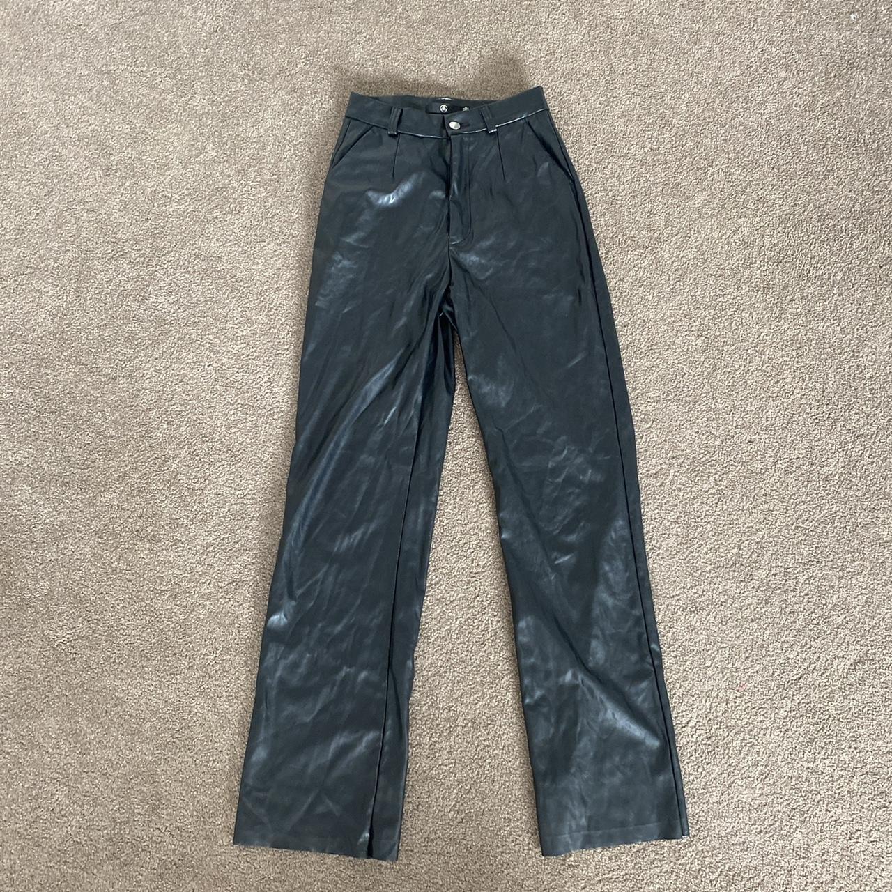 Misguided Black leather pants size small #lioness... - Depop