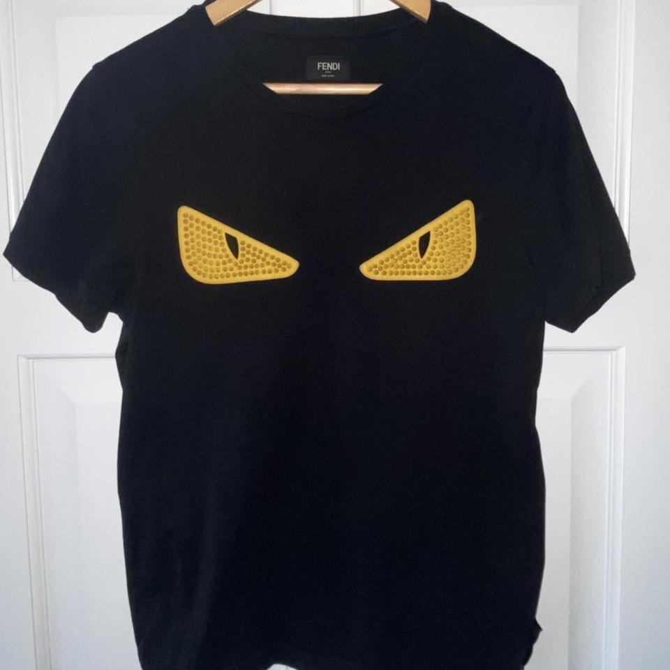 Fendi black and yellow cheap t shirt