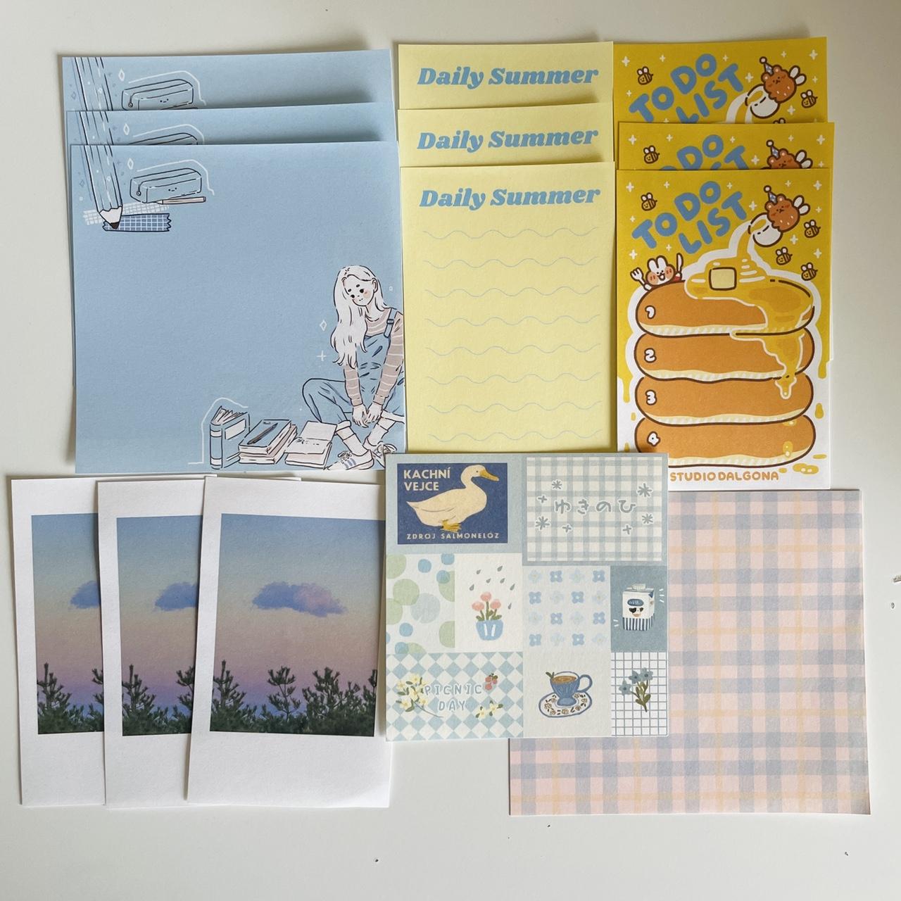 🌼korean stationery set beach ver🌊 features 3 blue... Depop