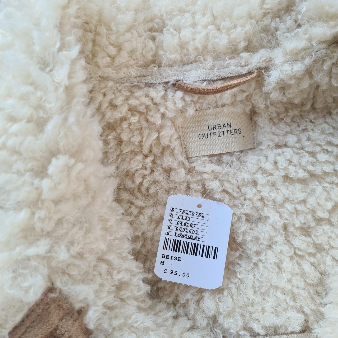 Urban Outfitters faux suede beige jacket with... - Depop