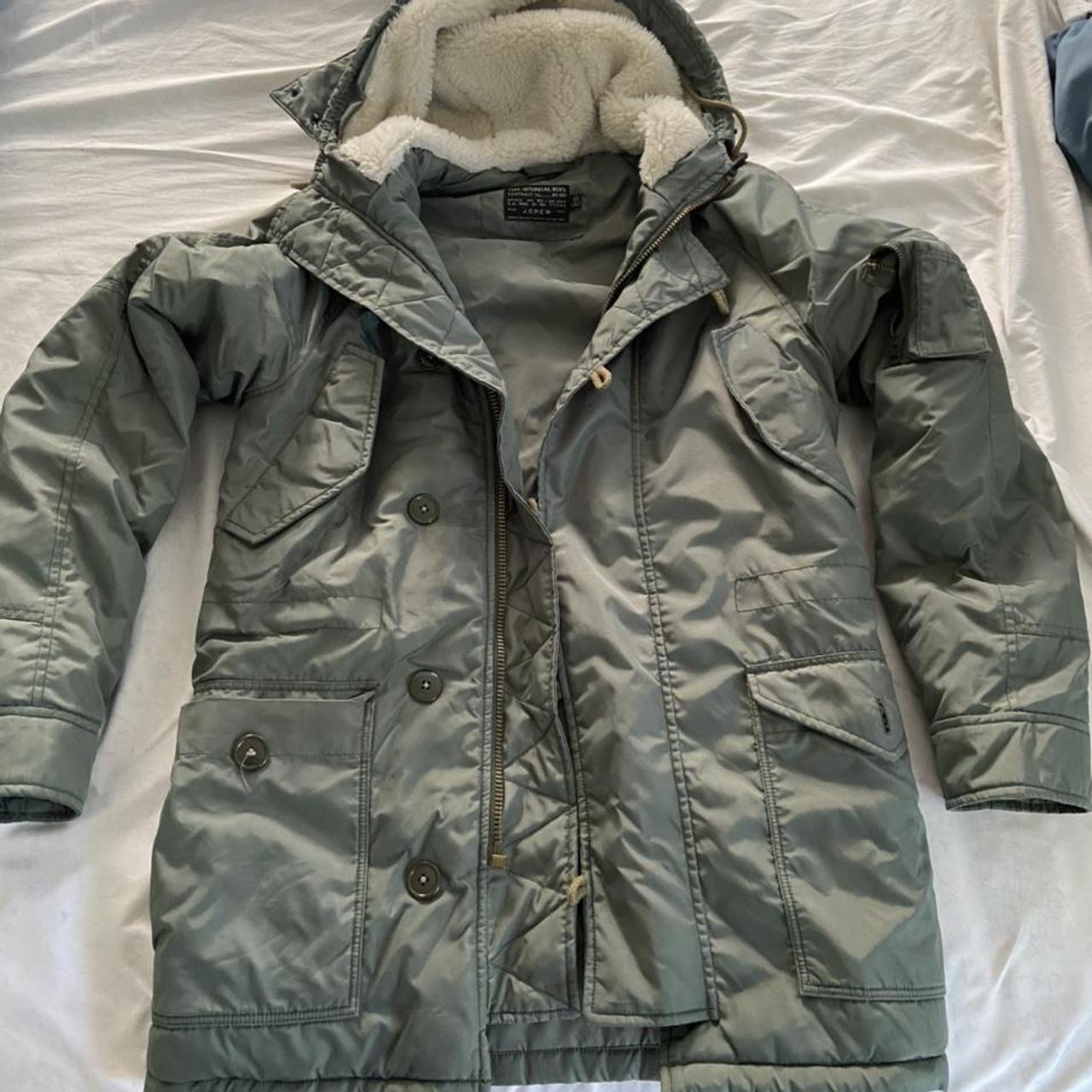 J Crew mens winter jacket with Sherpa hood. High