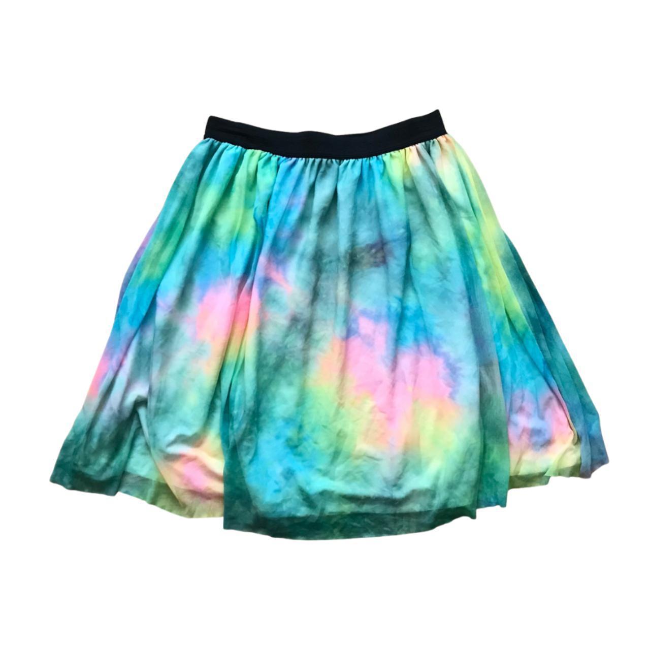 Marianne Pastel Multicolor Tie Die Mesh Netted Knee... - Depop