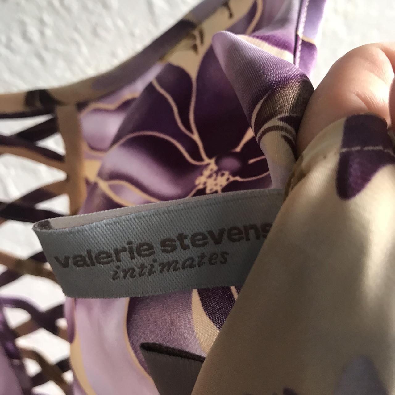 1990s Vintage Valerie Stevens Purple Tan Floral... - Depop