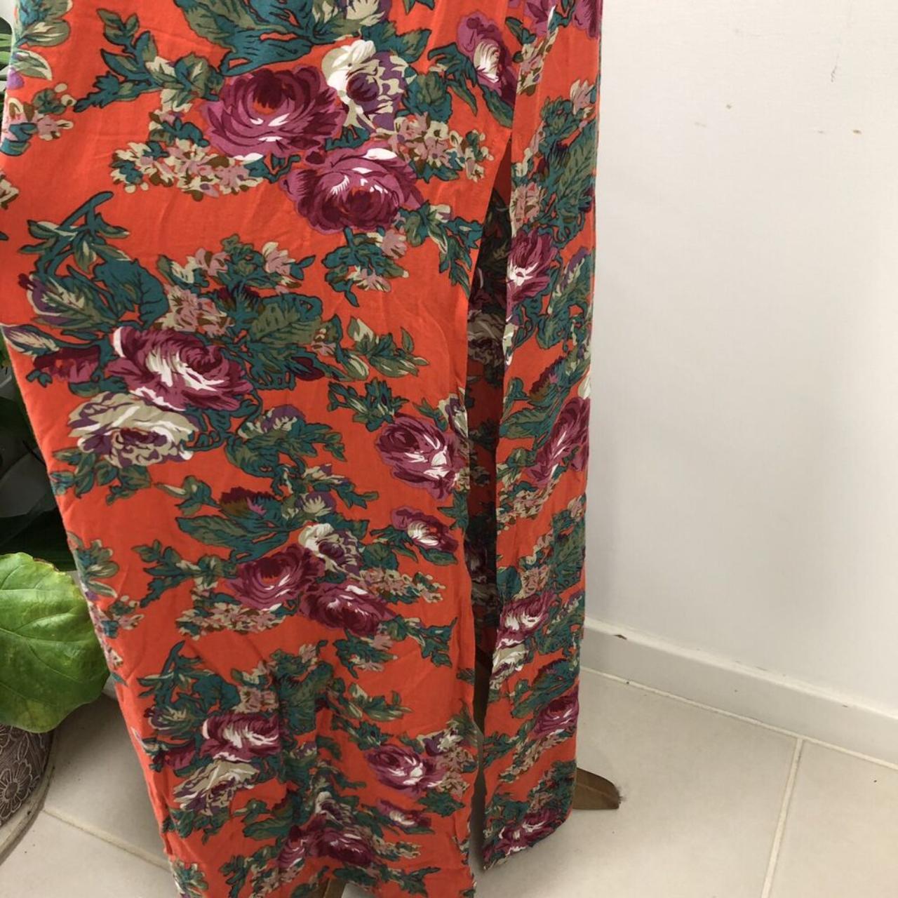 Auguste Red Floral Maxi Dress Size 10 Off The... - Depop